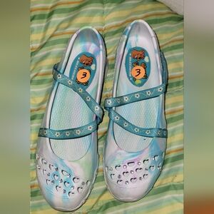 Aqua Tie Dye  Skechers Rhinestone Slip on Shoe SZ 3